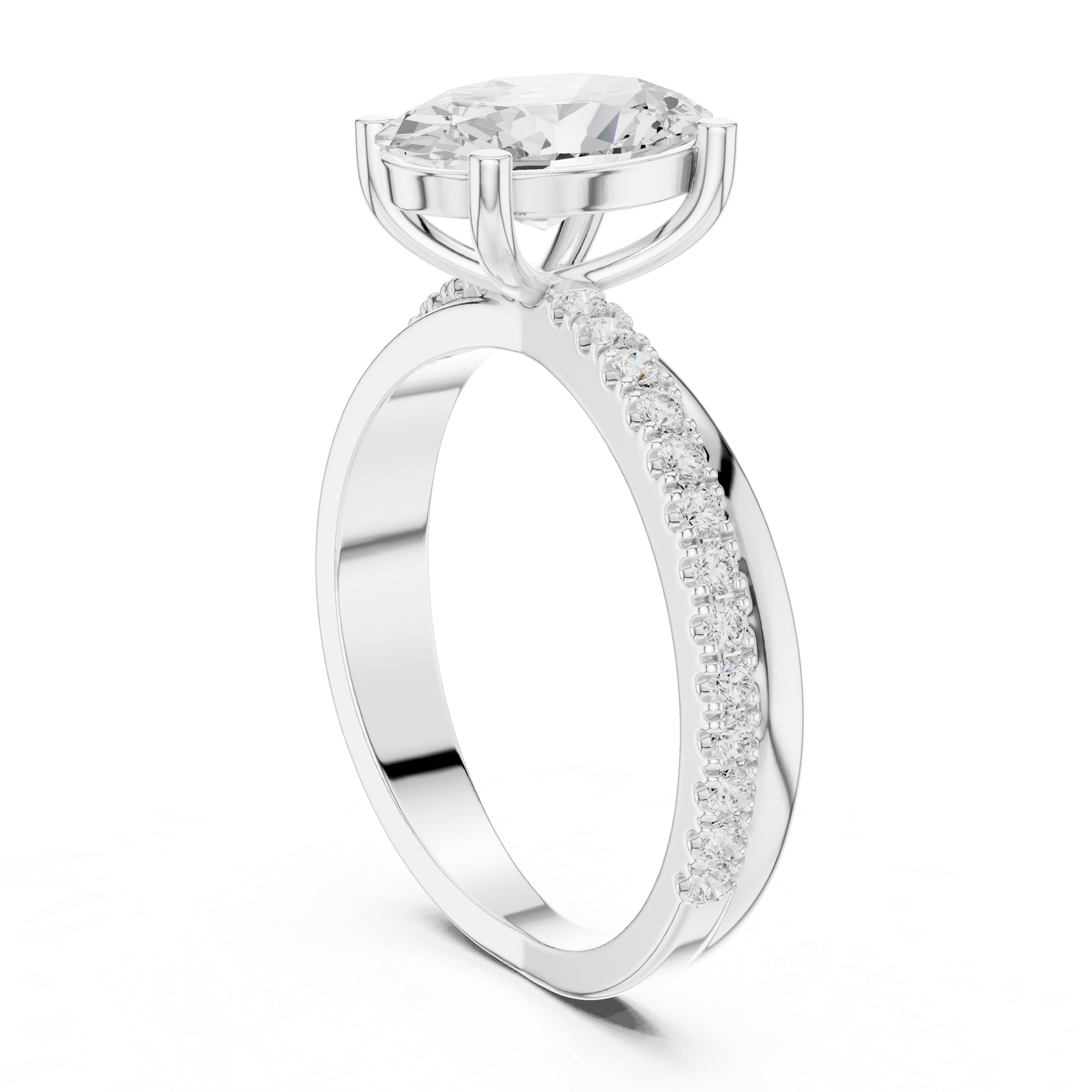 Bezel Accent Lab Grown Diamond Ring