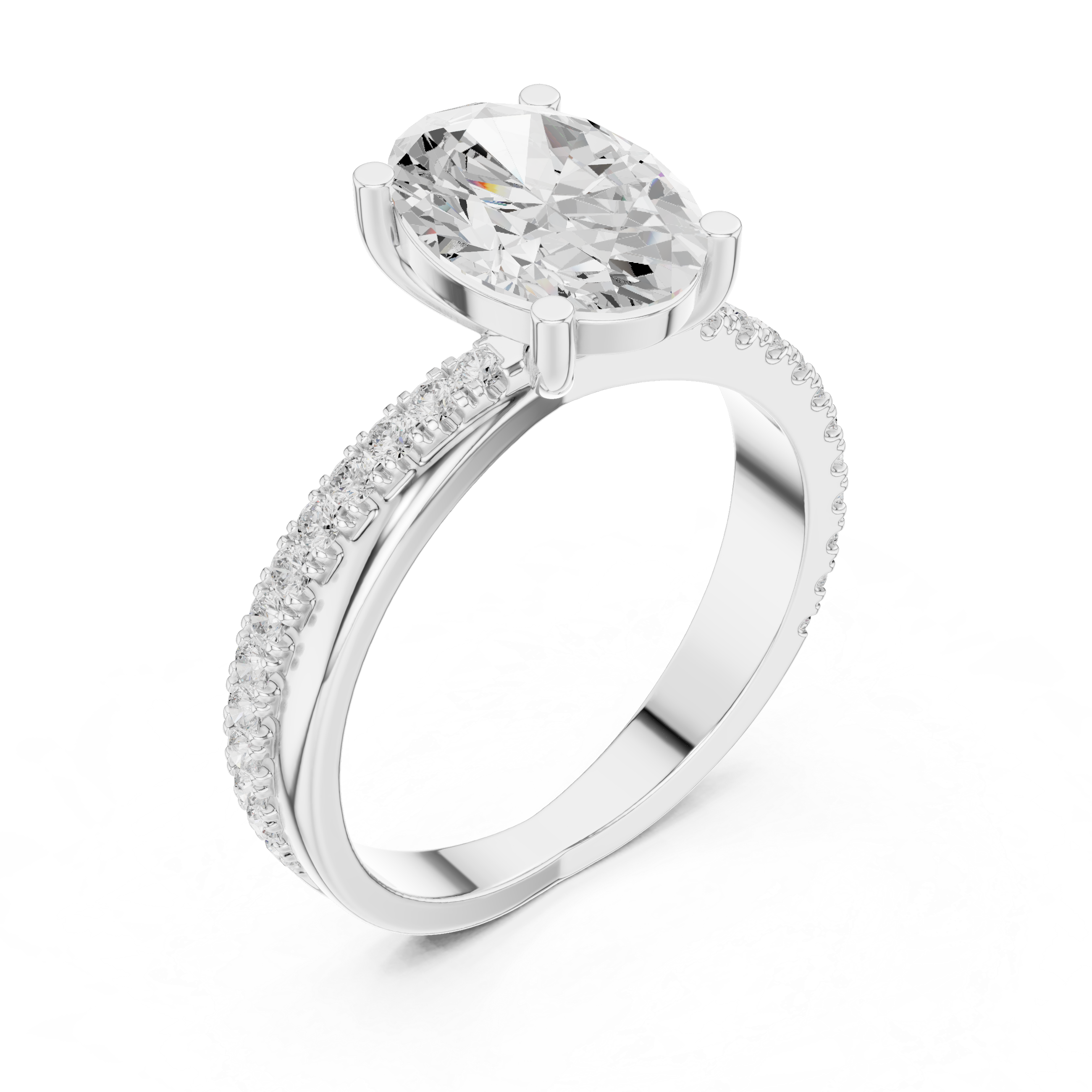 Bezel Accent Lab Grown Diamond Ring