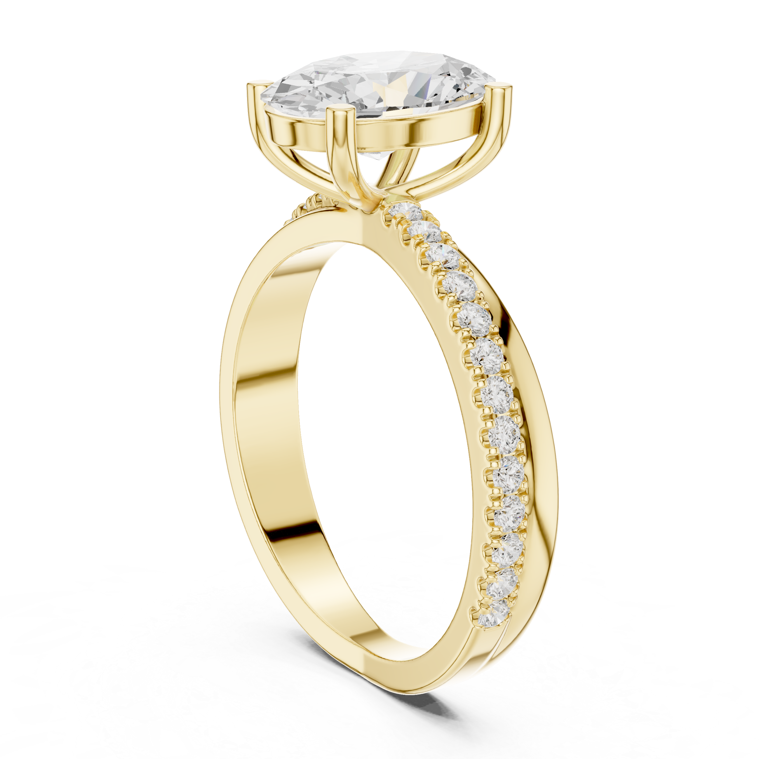 Bezel Accent Lab Grown Diamond Ring