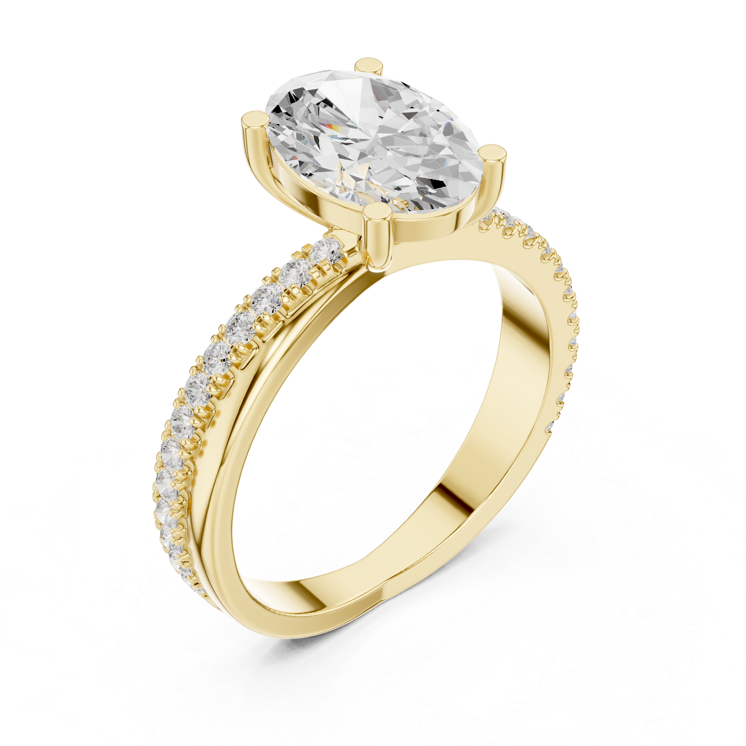 Bezel Accent Lab Grown Diamond Ring