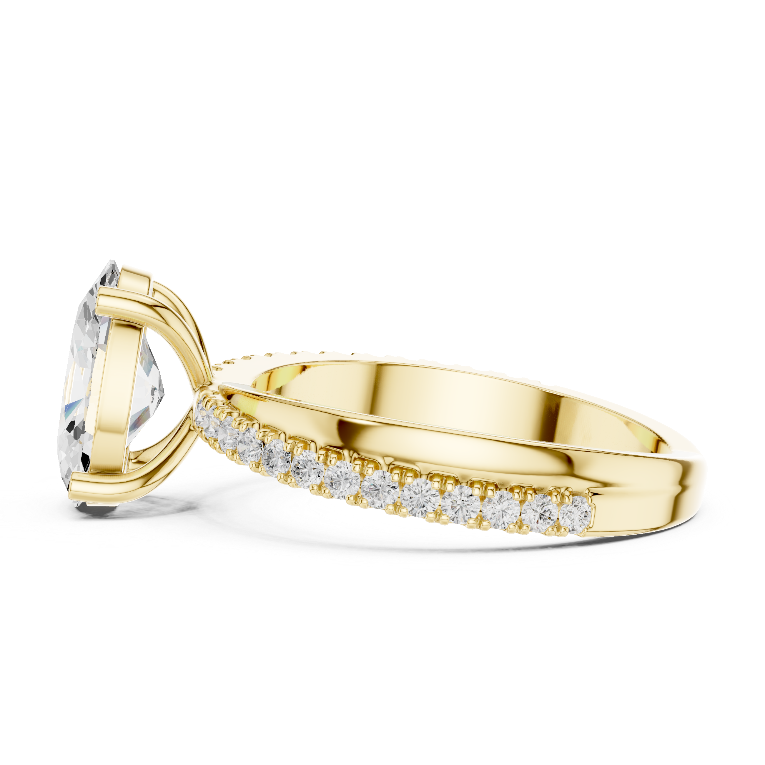 Bezel Accent Lab Grown Diamond Ring