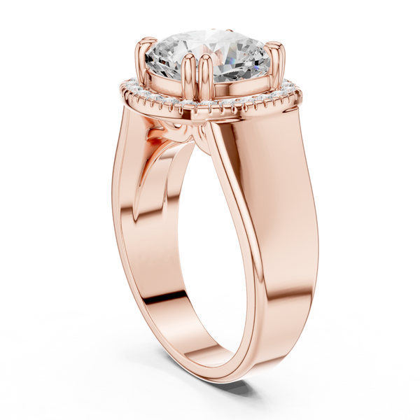 Pave Halo Lab Grown Diamond Ring