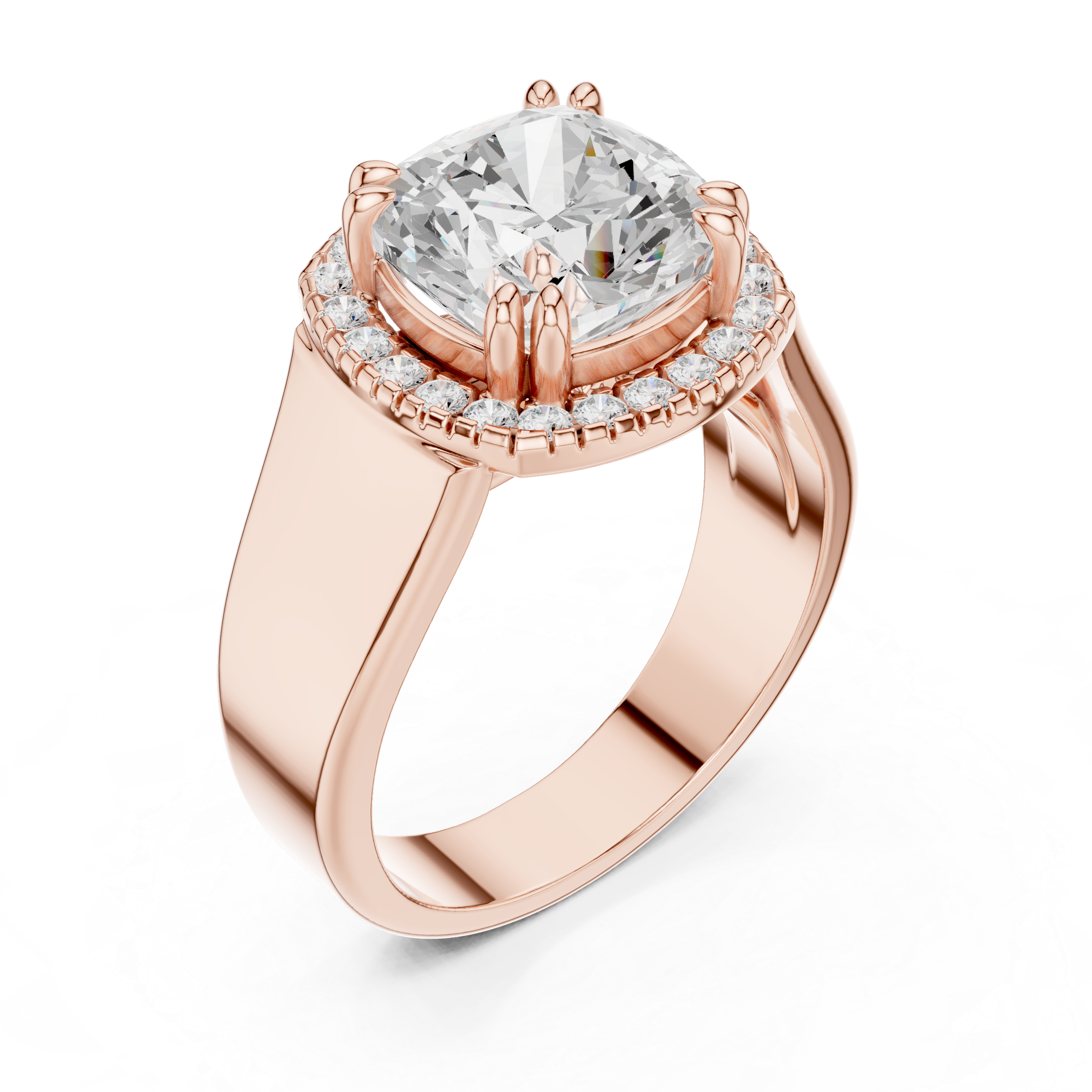 Pave Halo Lab Grown Diamond Ring