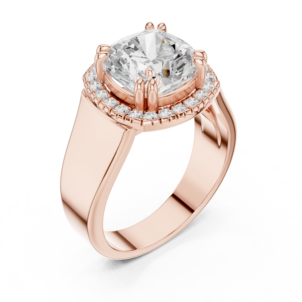 Pave Halo Lab Grown Diamond Ring