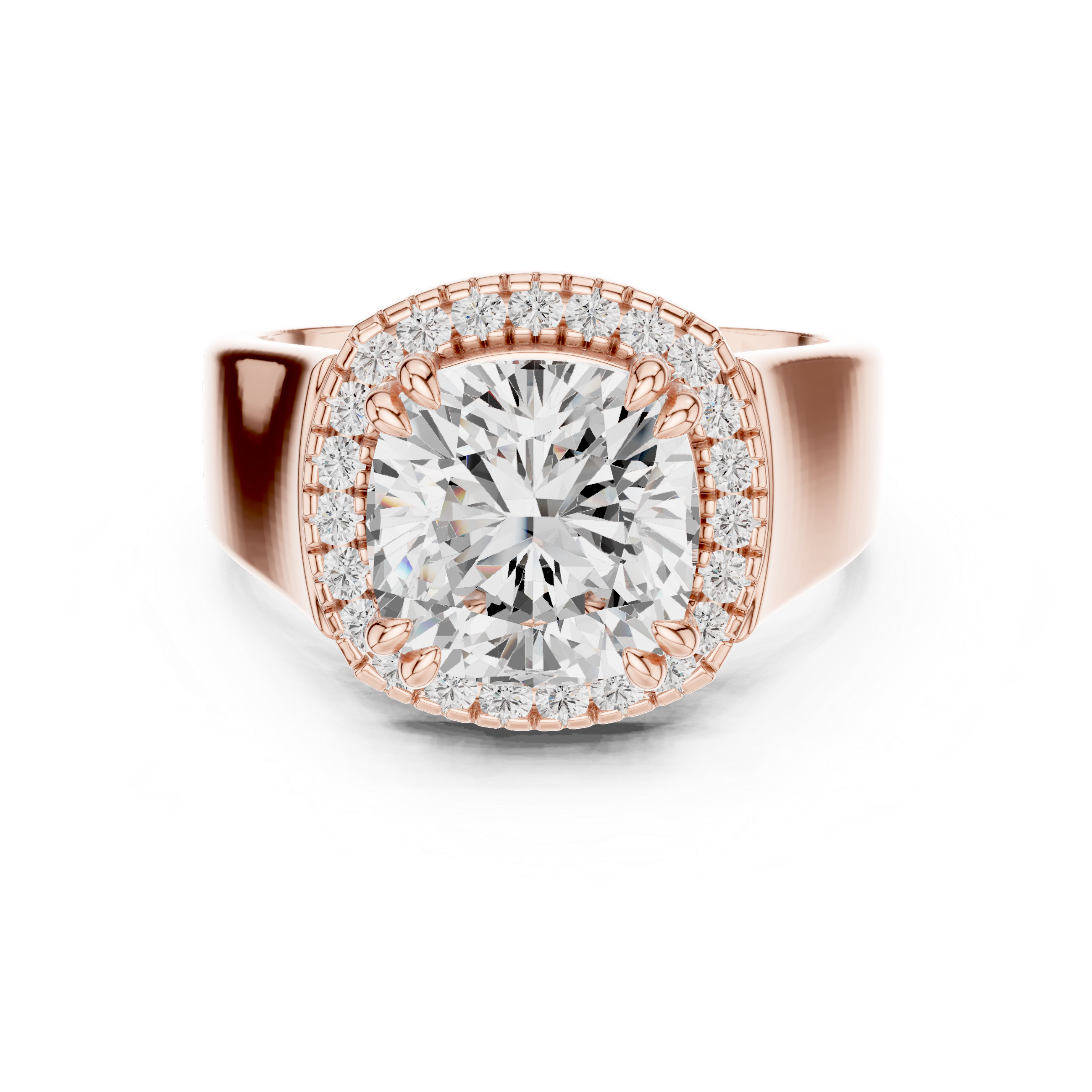 Pave Halo Lab Grown Diamond Ring