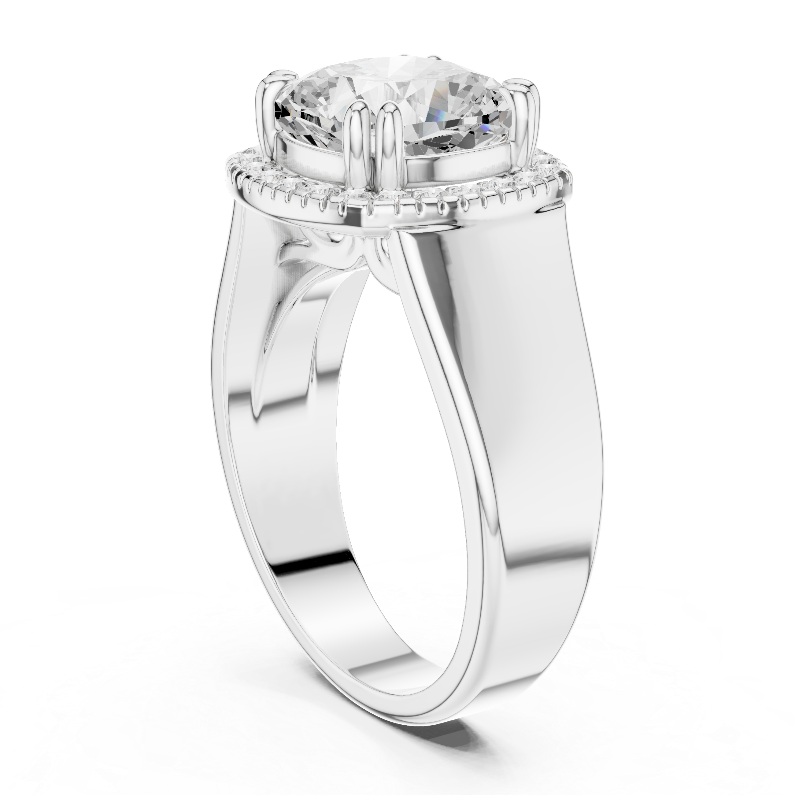 Pave Halo Lab Grown Diamond Ring