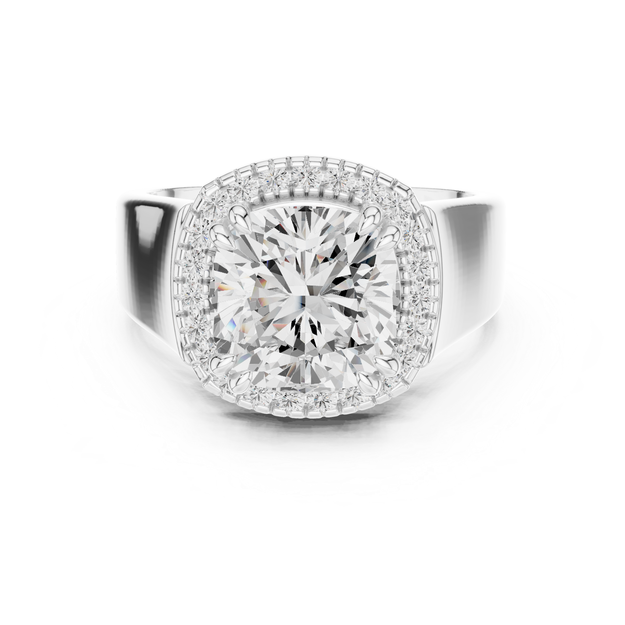 Pave Halo Lab Grown Diamond Ring