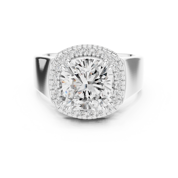 Pave Halo Lab Grown Diamond Ring