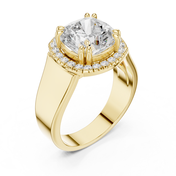 Pave Halo Lab Grown Diamond Ring