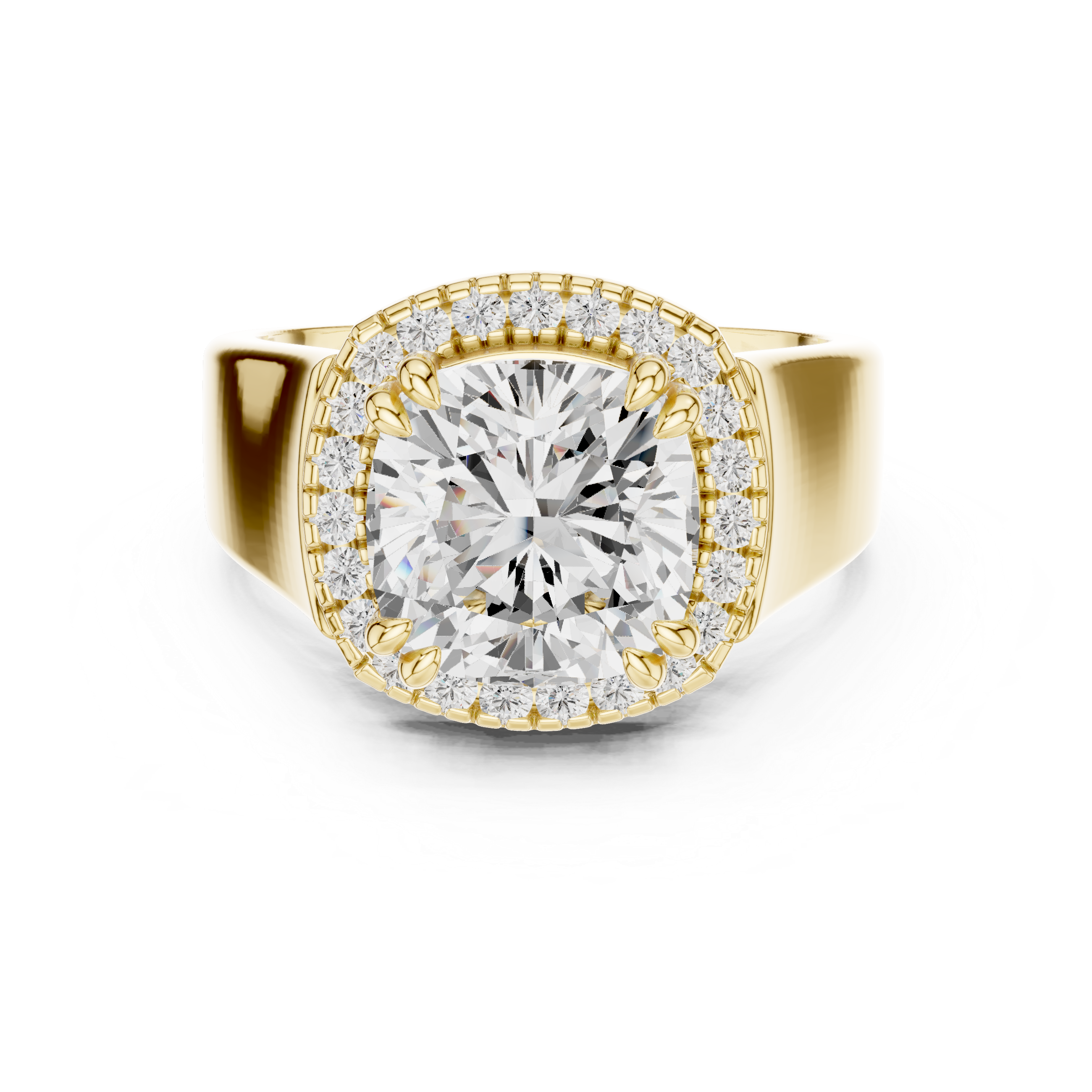 Pave Halo Lab Grown Diamond Ring