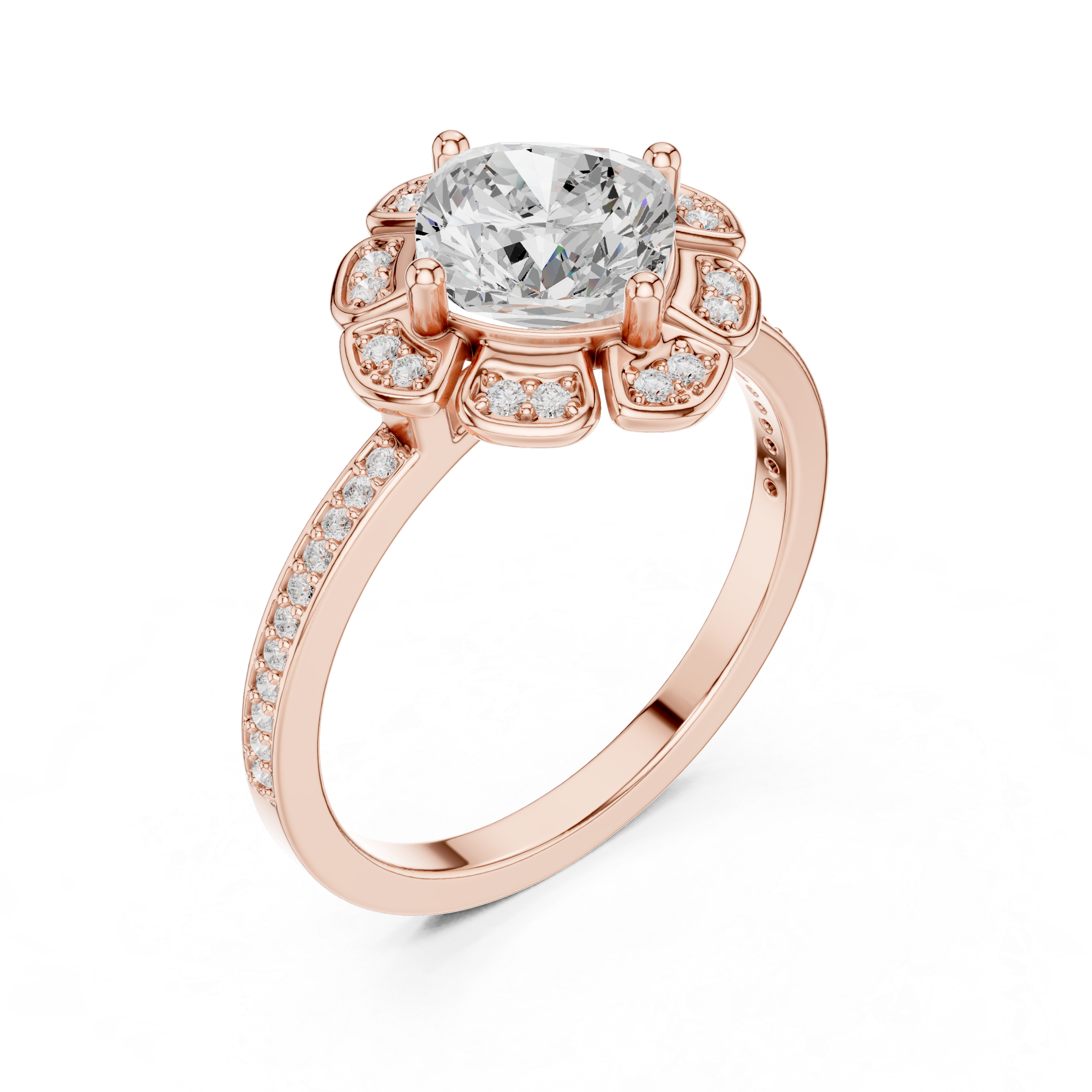 Lotus Bloom Lab Grown Diamond Ring