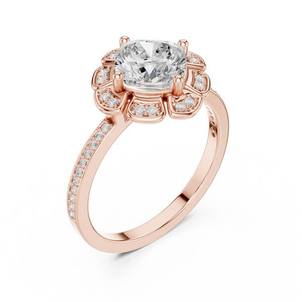 Lotus Bloom Lab Grown Diamond Ring