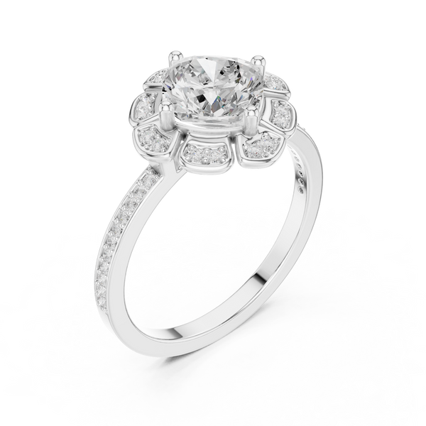 Lotus Bloom Lab Grown Diamond Ring