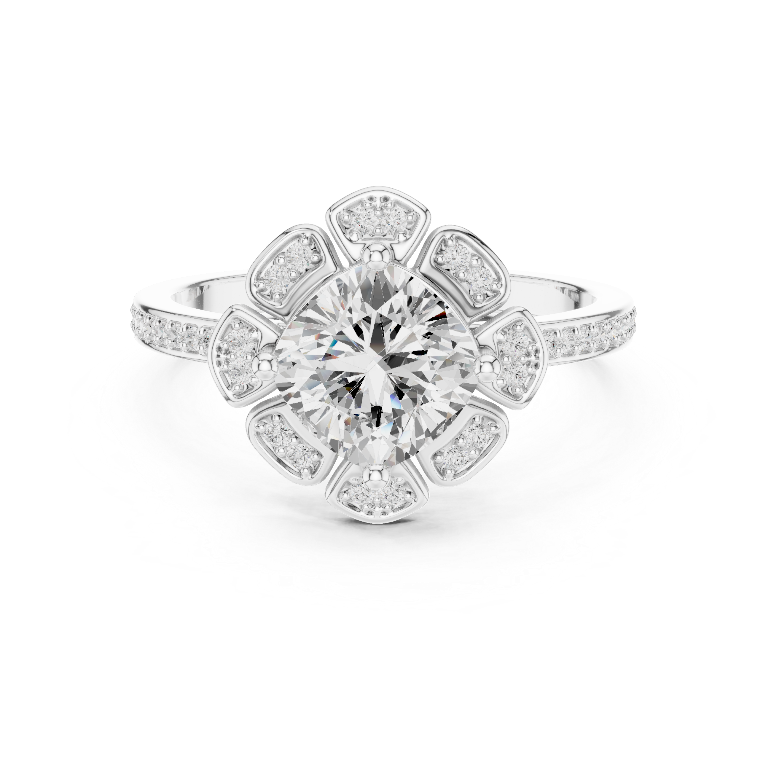Lotus Bloom Lab Grown Diamond Ring