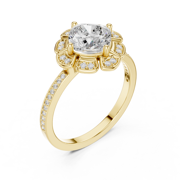 Lotus Bloom Lab Grown Diamond Ring
