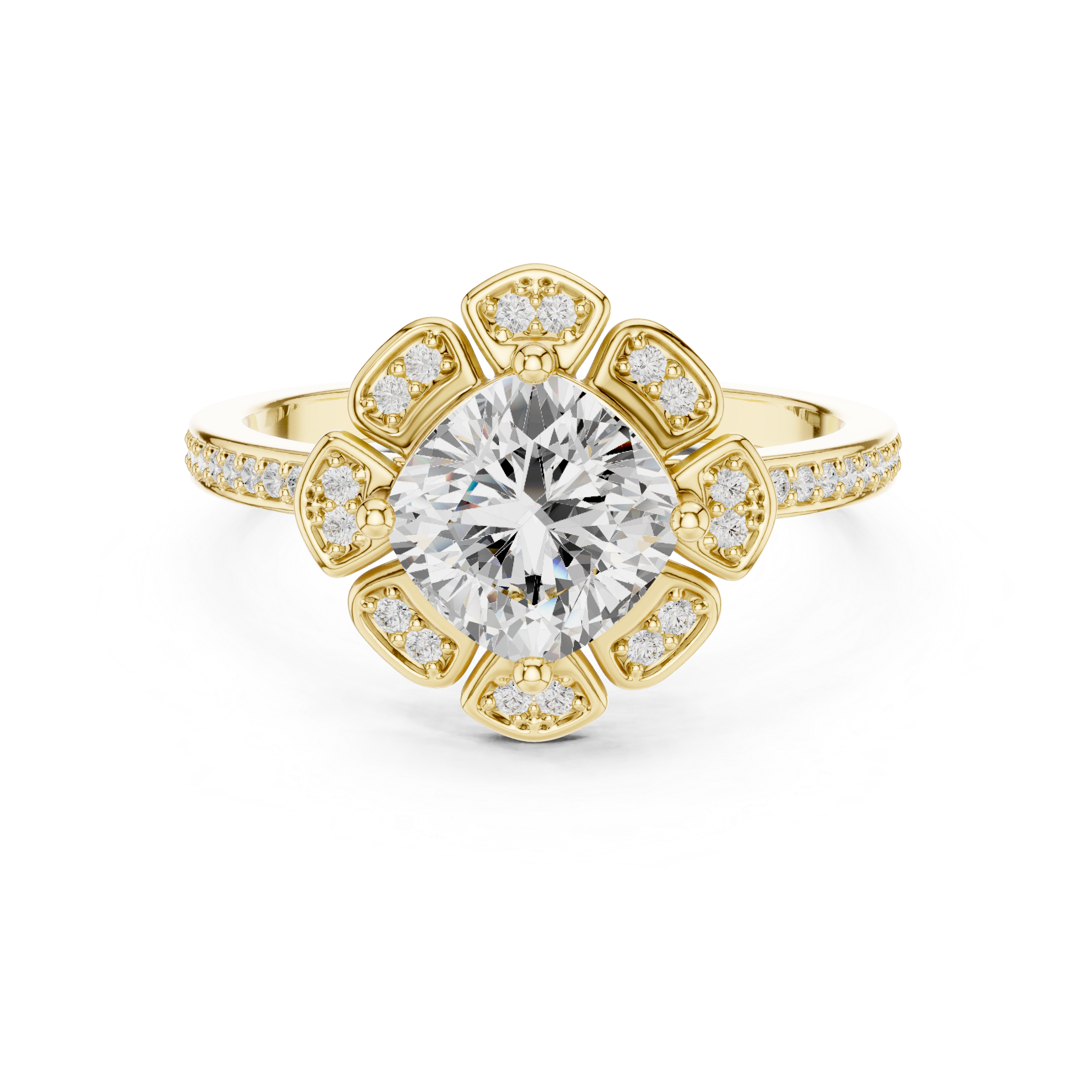 Lotus Bloom Lab Grown Diamond Ring