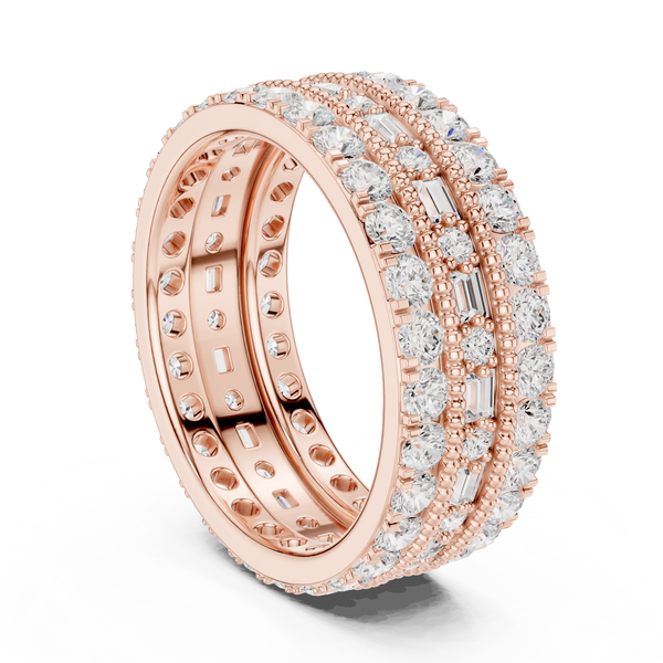 Pebble Texture Lab Grown Diamond Ring