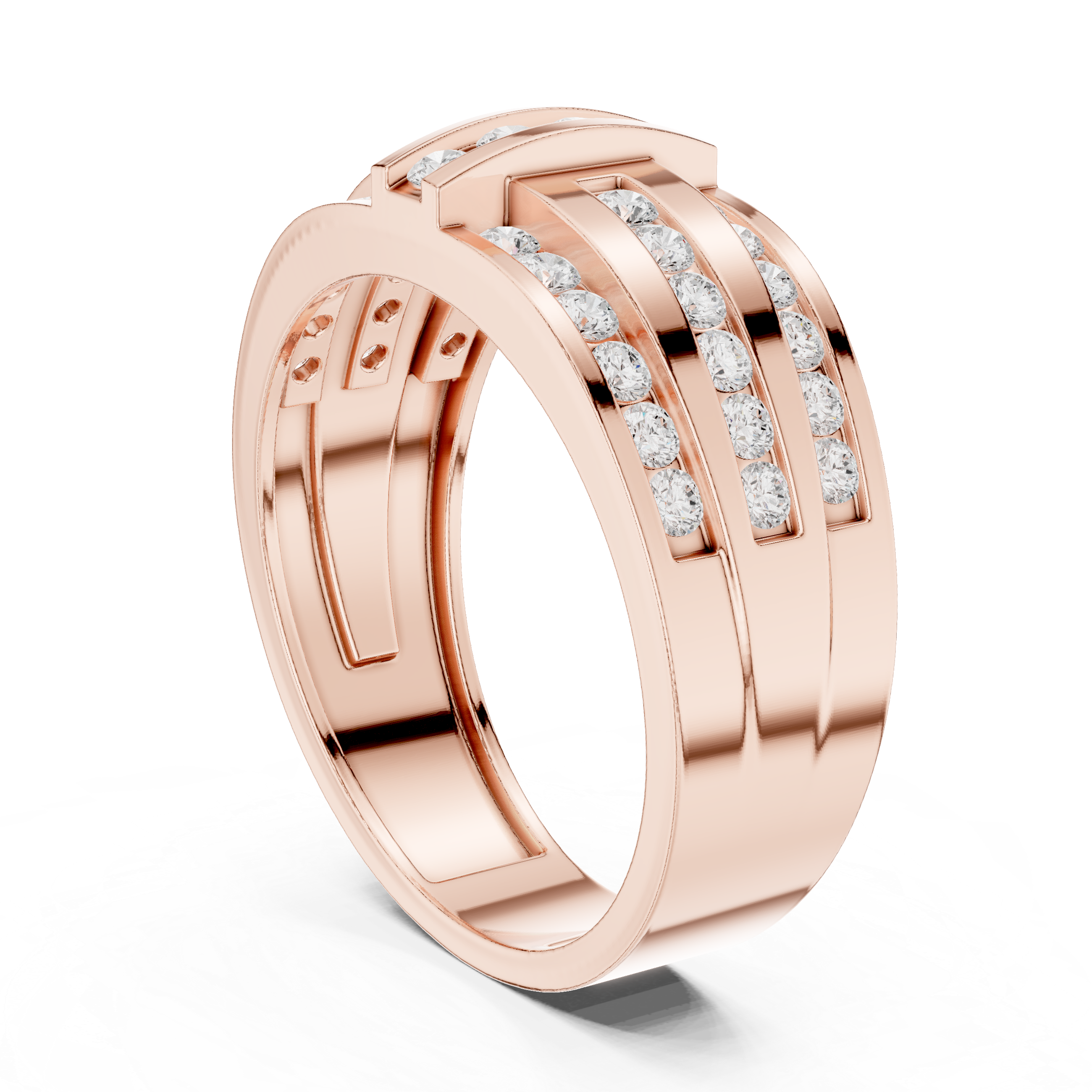 Beaded Shank Lab Grown Diamond Ring