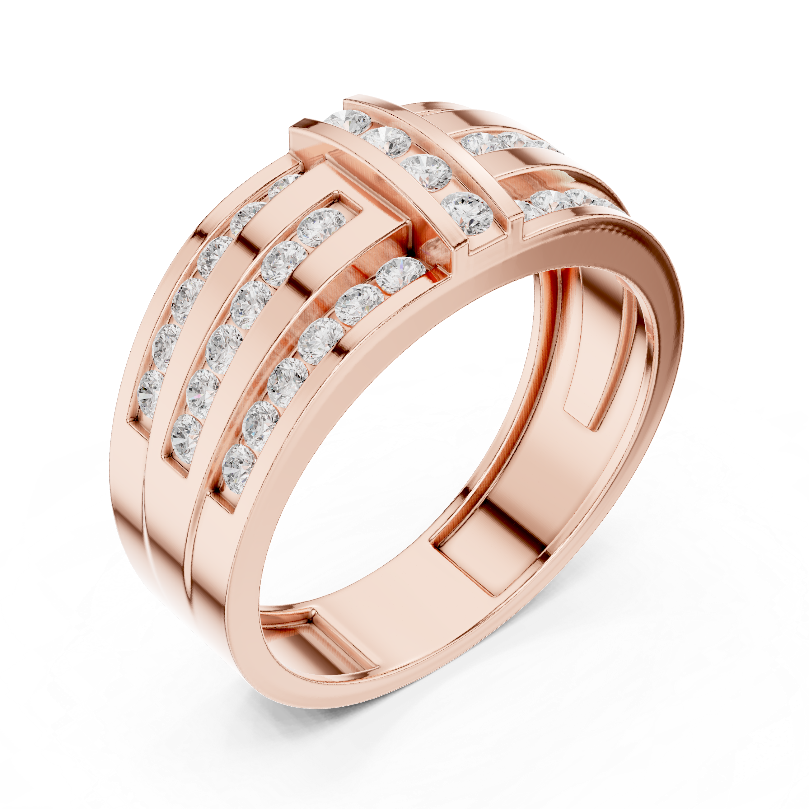 Beaded Shank Lab Grown Diamond Ring