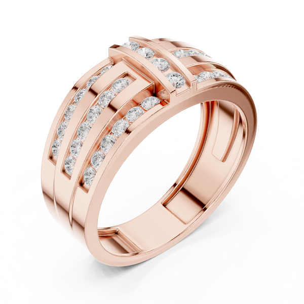 Beaded Shank Lab Grown Diamond Ring