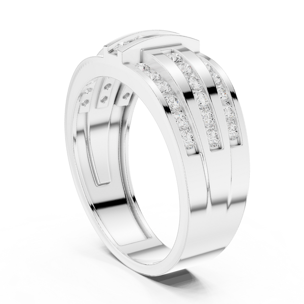 Beaded Shank Lab Grown Diamond Ring