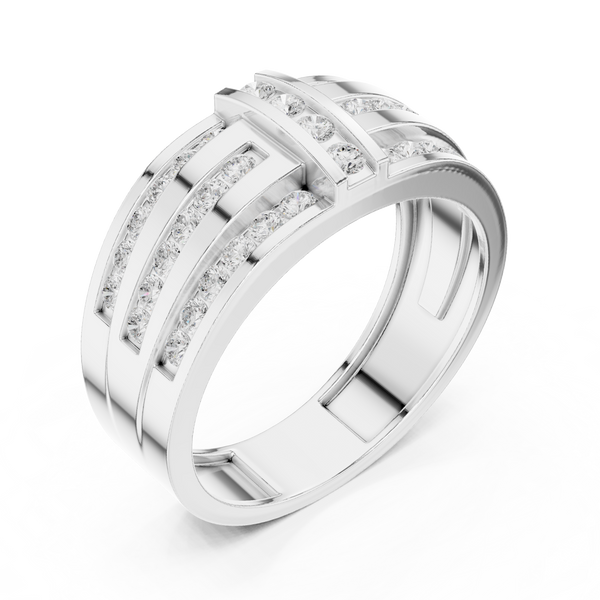 Beaded Shank Lab Grown Diamond Ring