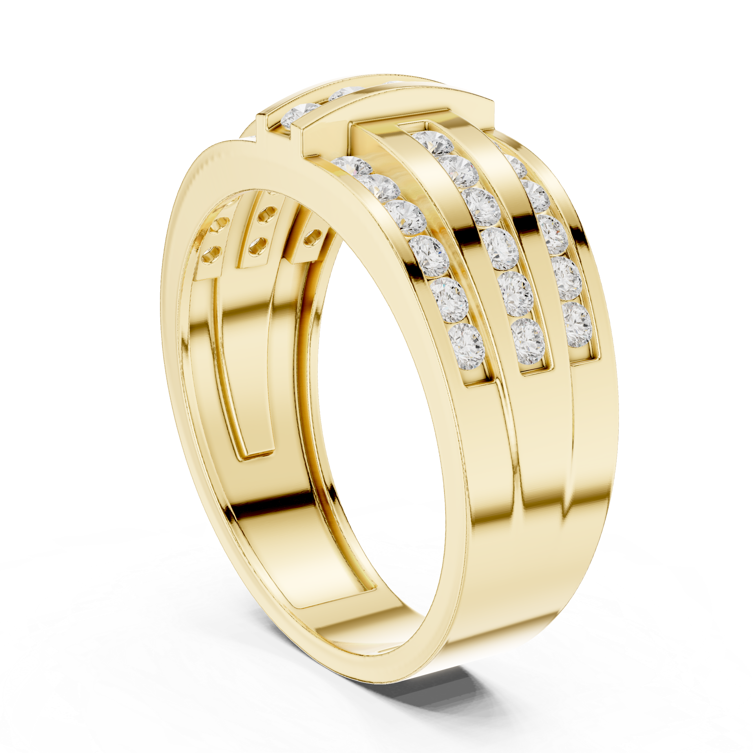 Beaded Shank Lab Grown Diamond Ring