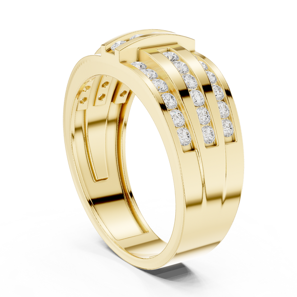 Beaded Shank Lab Grown Diamond Ring