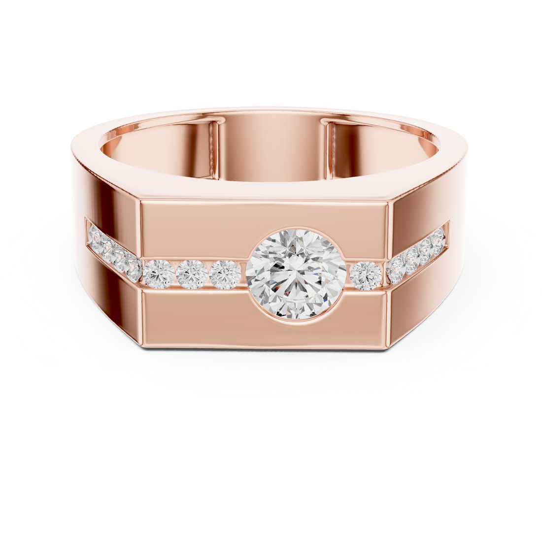 Floating Center Lab Grown Diamond Ring