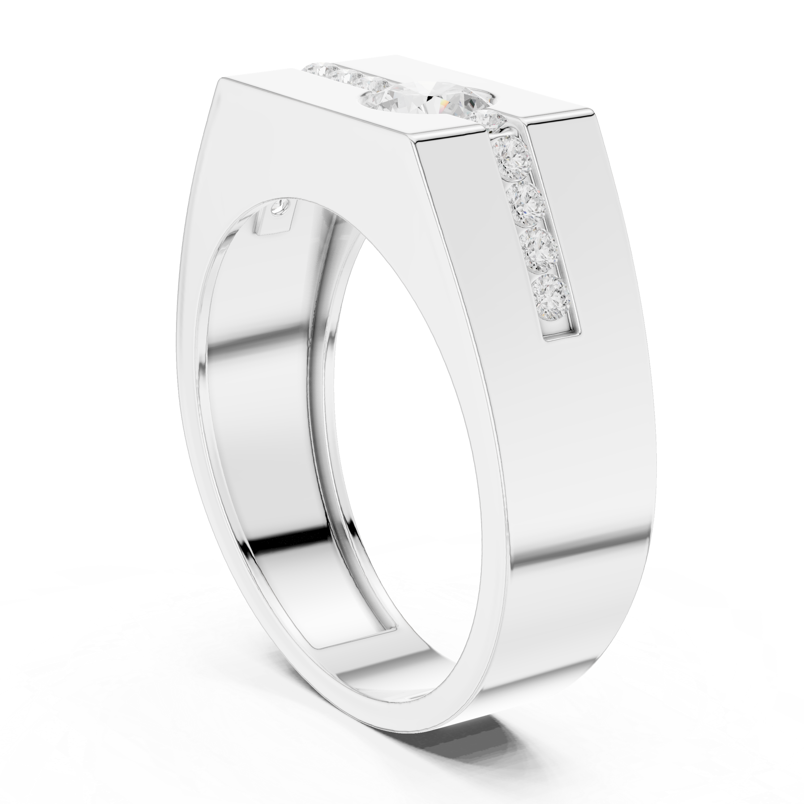 Floating Center Lab Grown Diamond Ring