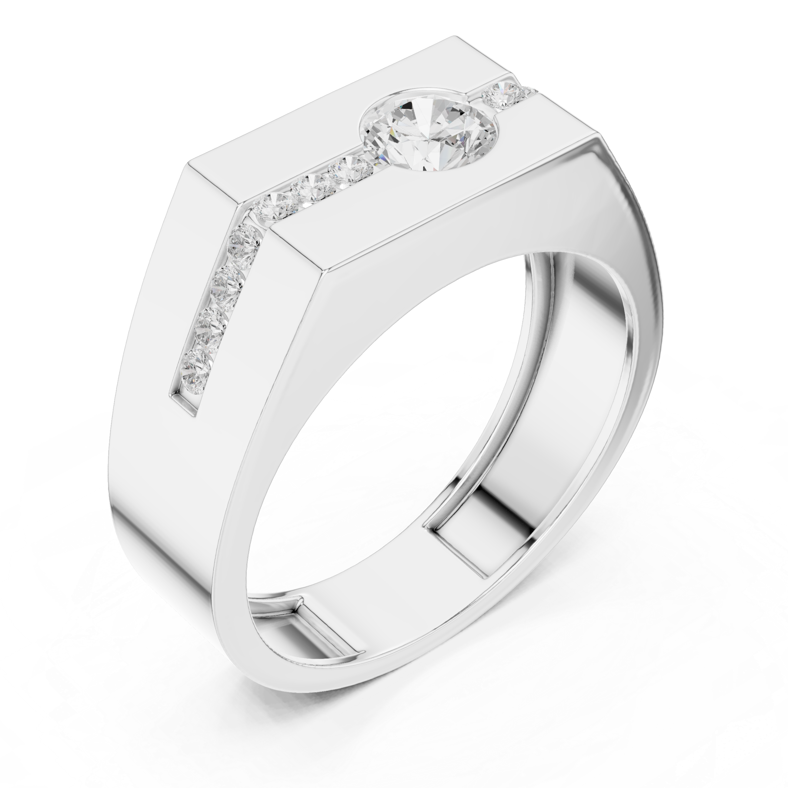 Floating Center Lab Grown Diamond Ring