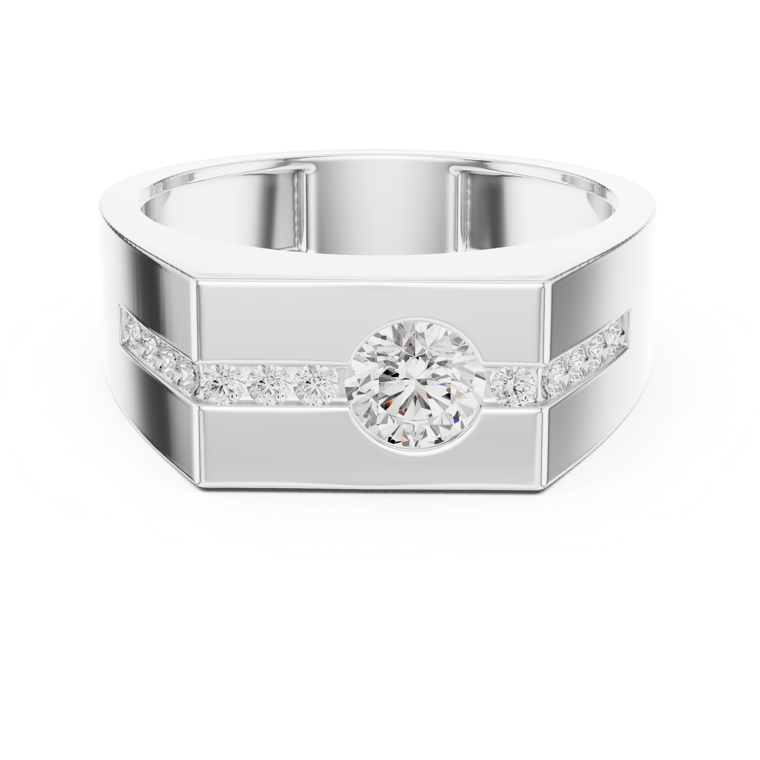 Floating Center Lab Grown Diamond Ring