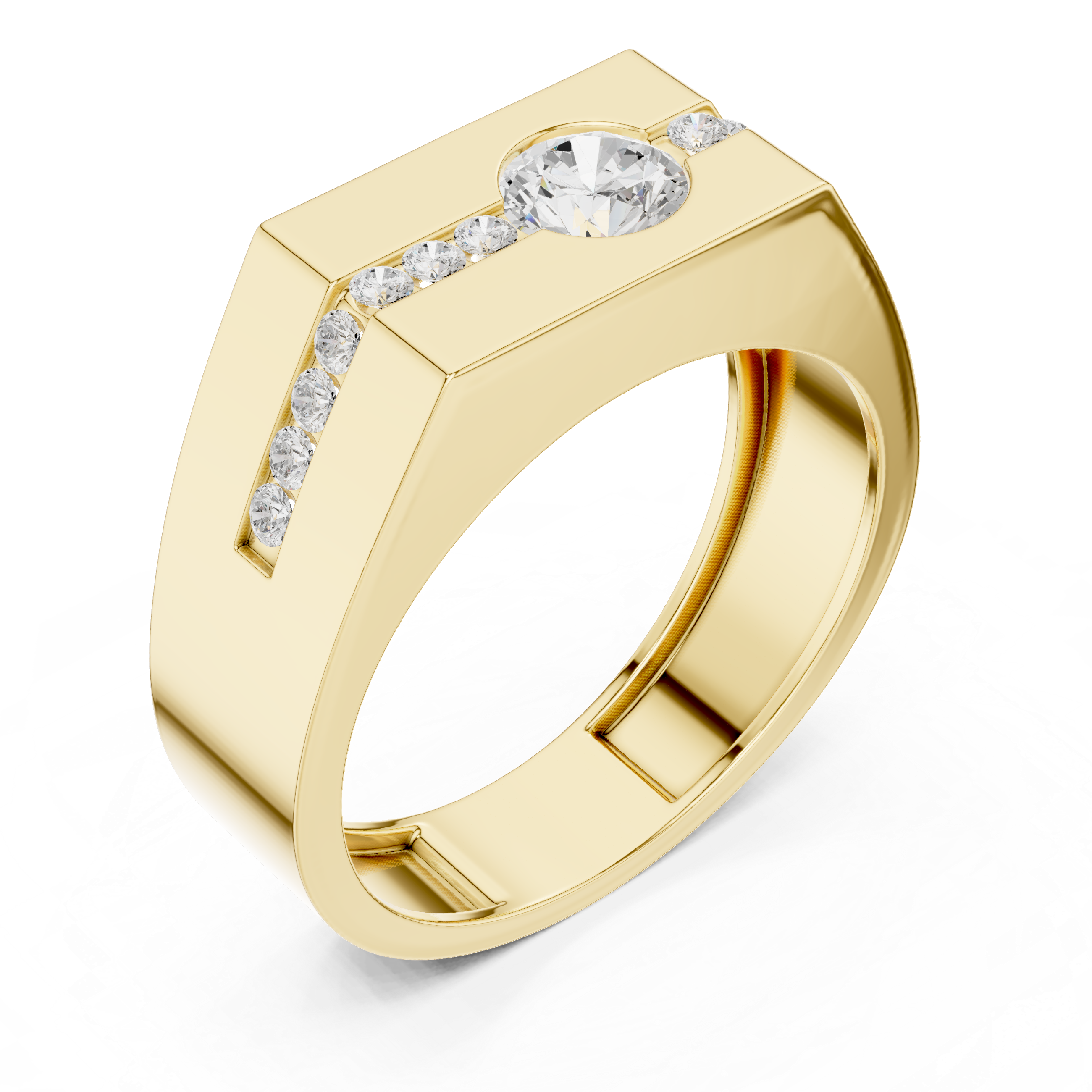 Floating Center Lab Grown Diamond Ring