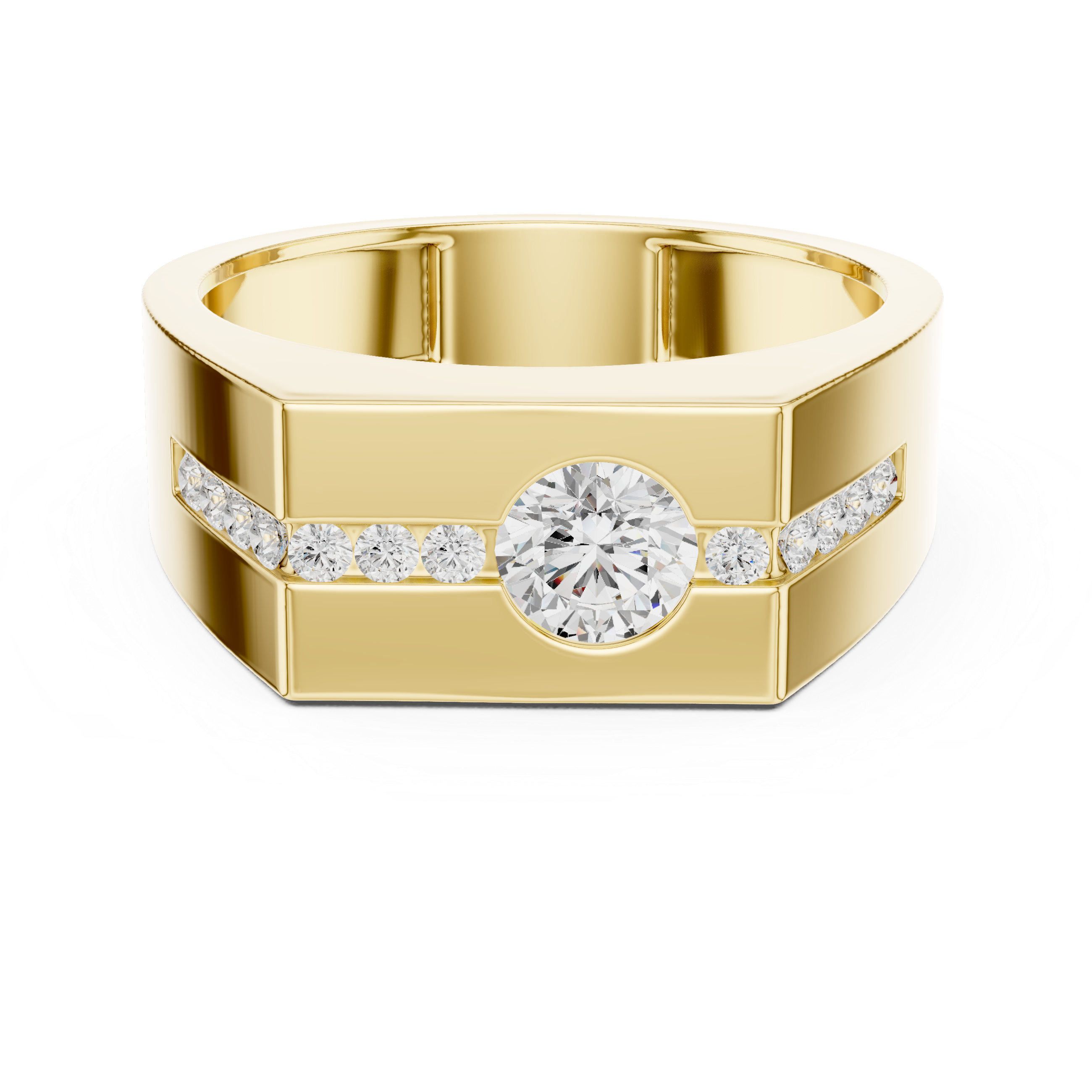 Floating Center Lab Grown Diamond Ring