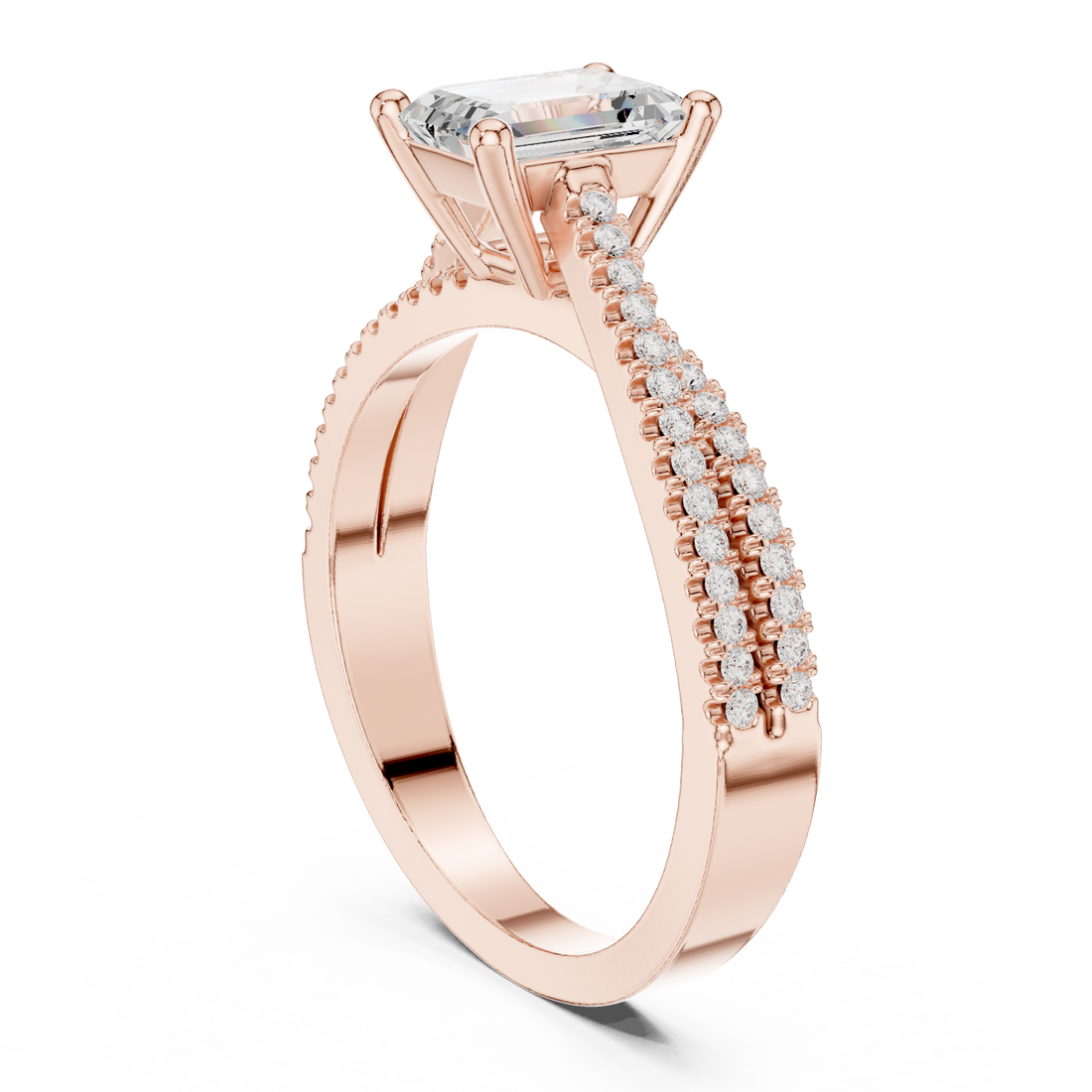 Three Row Lab Grown Diamond Ring