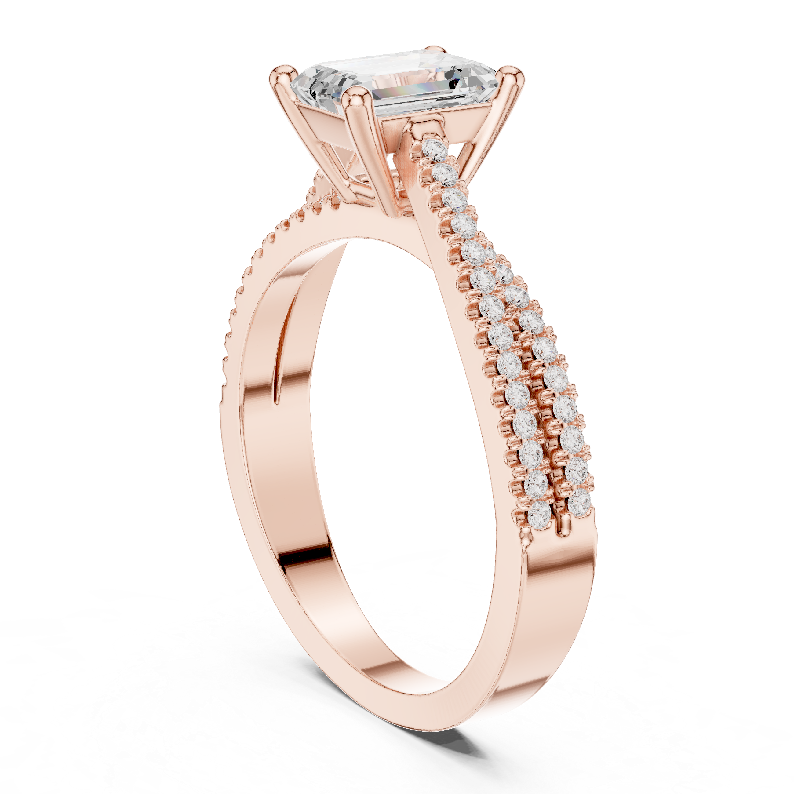 Three Row Lab Grown Diamond Ring