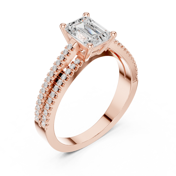 Three Row Lab Grown Diamond Ring
