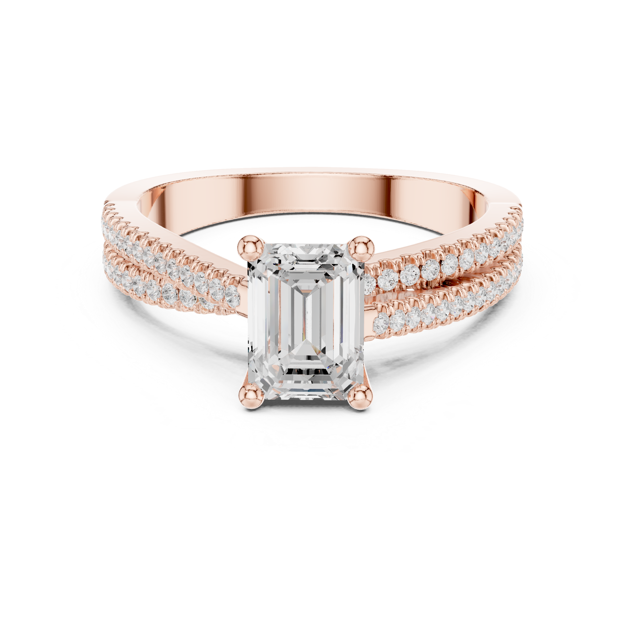 Three Row Lab Grown Diamond Ring