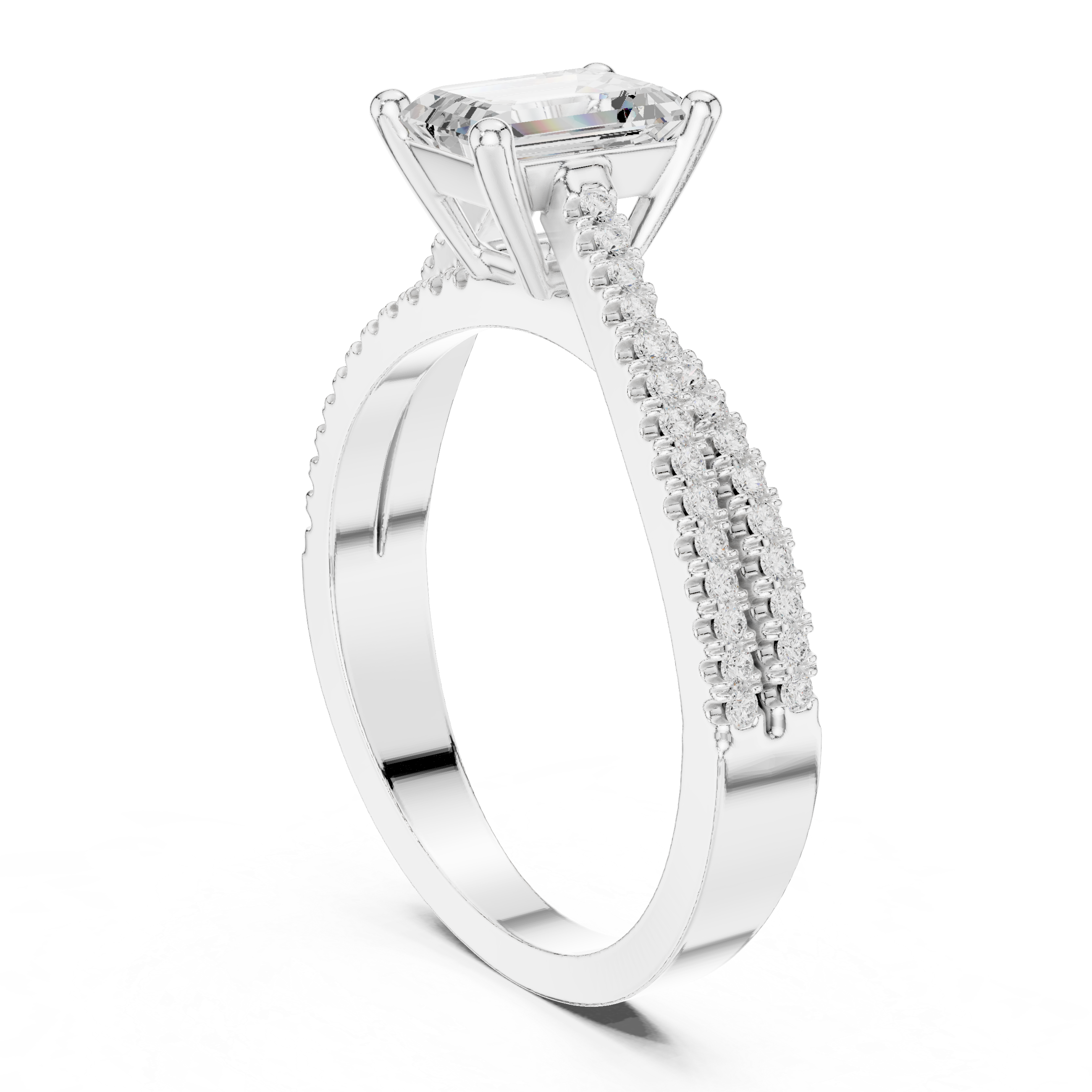 Three Row Lab Grown Diamond Ring