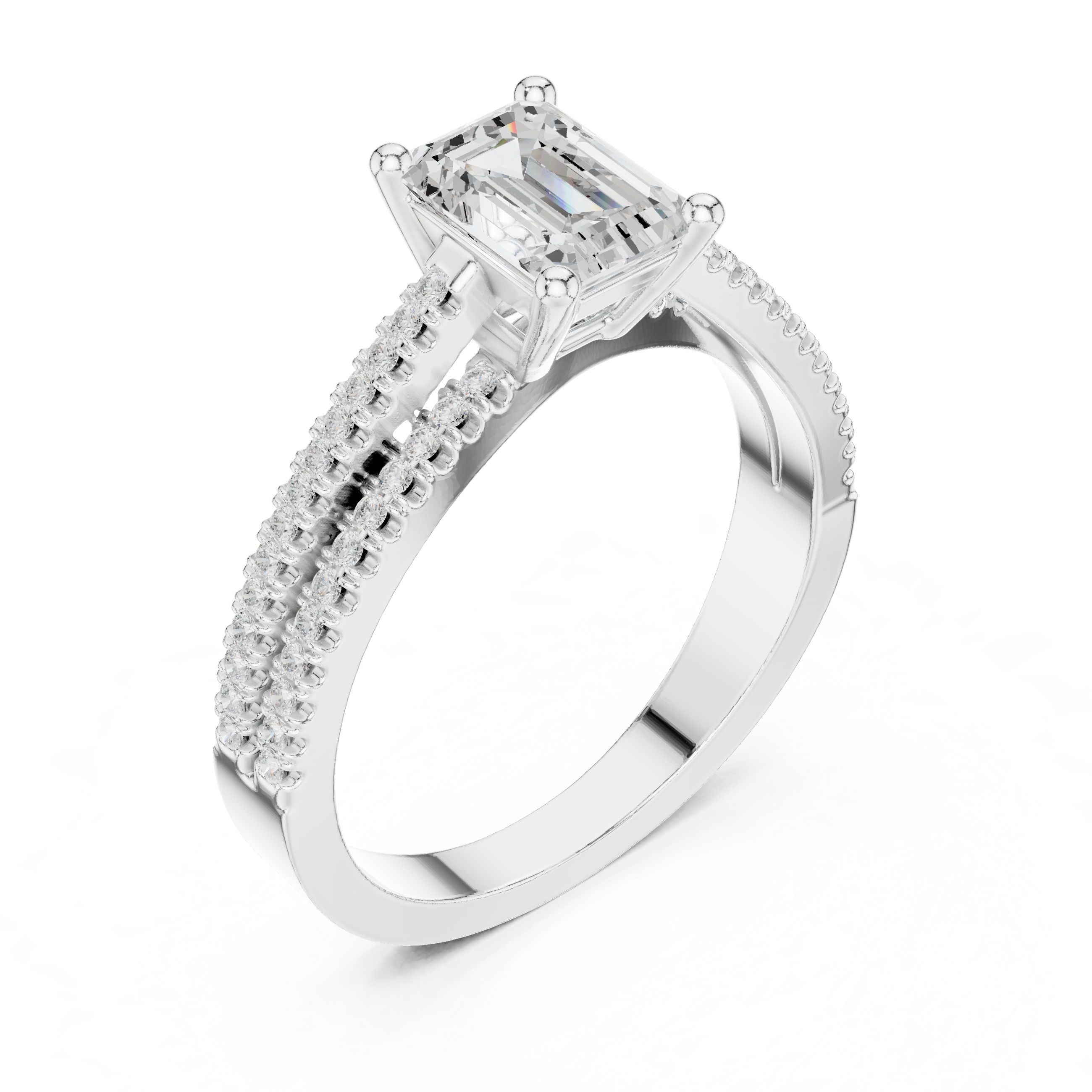 Three Row Lab Grown Diamond Ring