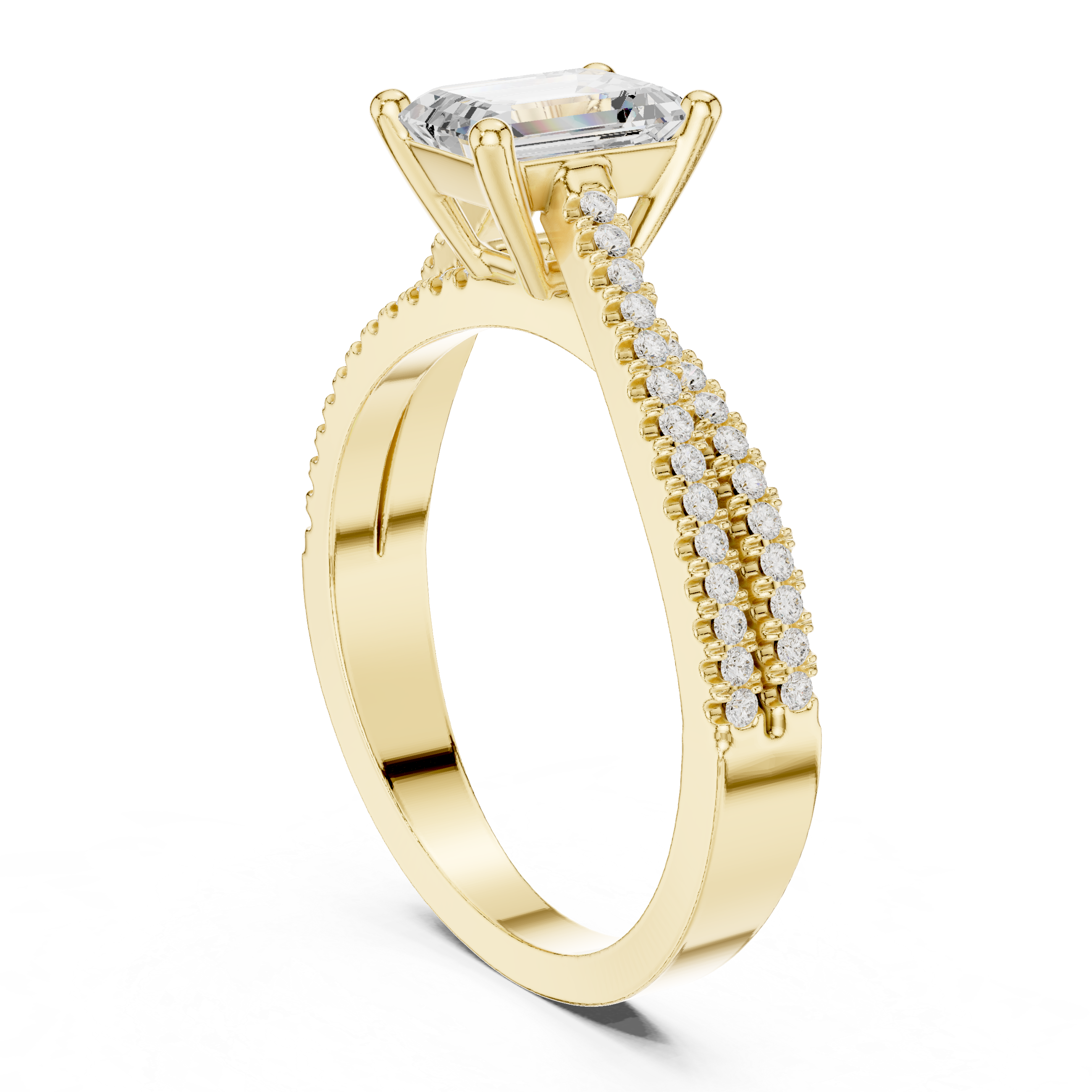 Three Row Lab Grown Diamond Ring