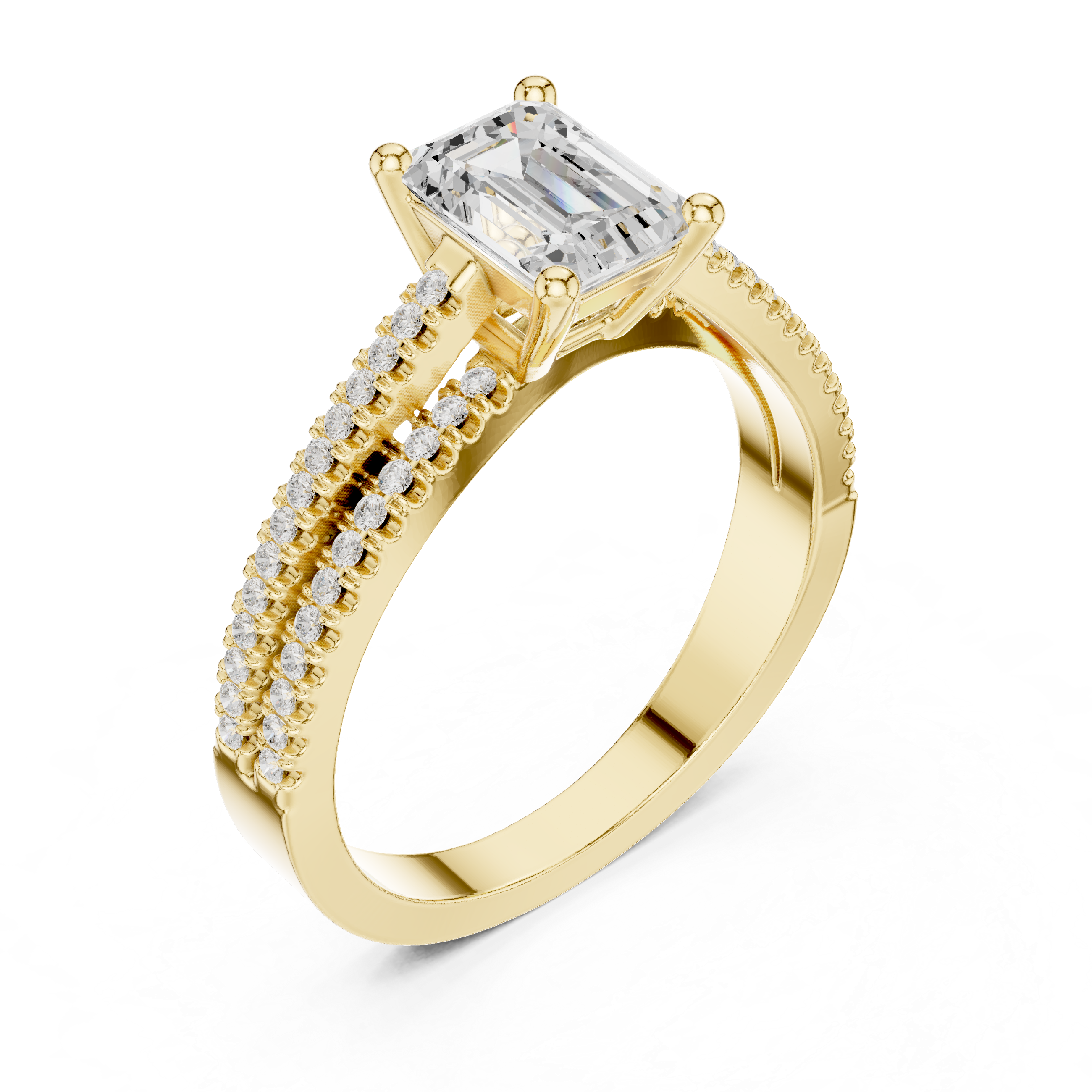 Three Row Lab Grown Diamond Ring