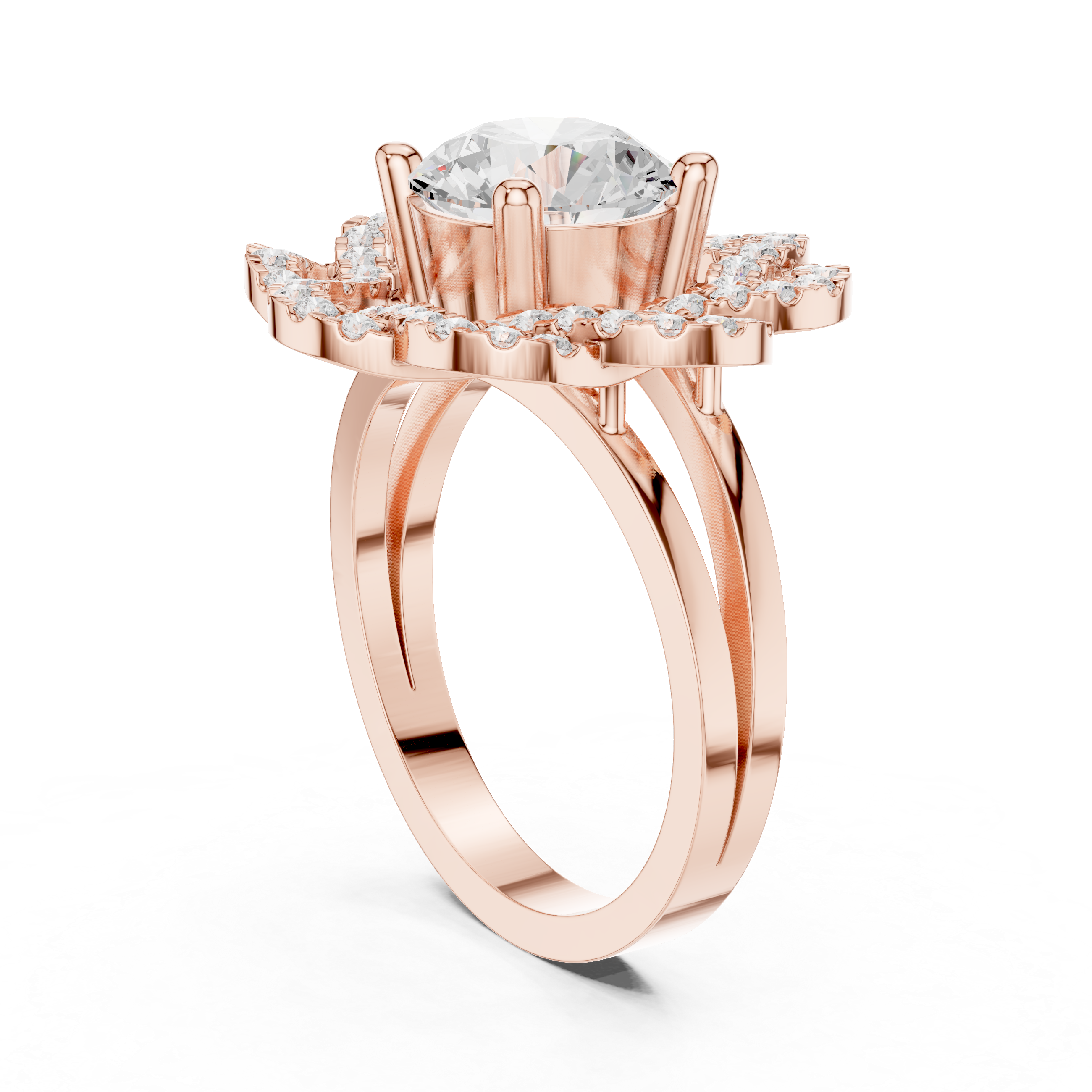 Floral Edge Lab Grown Diamond Ring