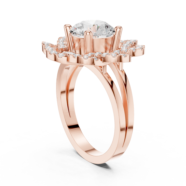 Floral Edge Lab Grown Diamond Ring
