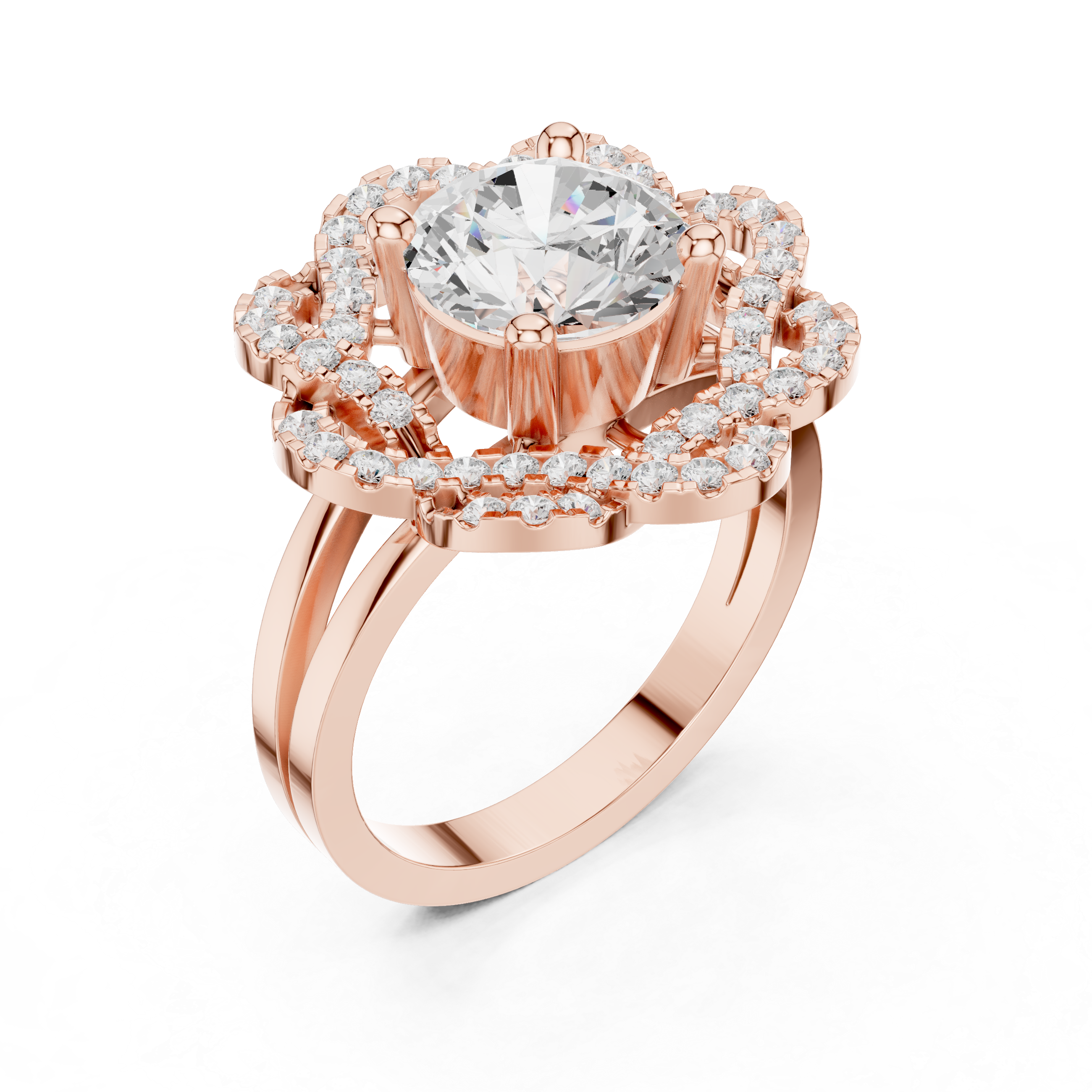 Floral Edge Lab Grown Diamond Ring