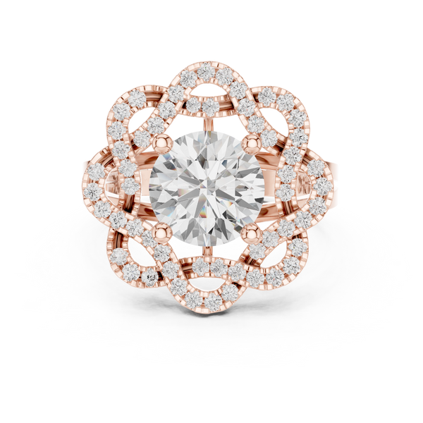 Floral Edge Lab Grown Diamond Ring