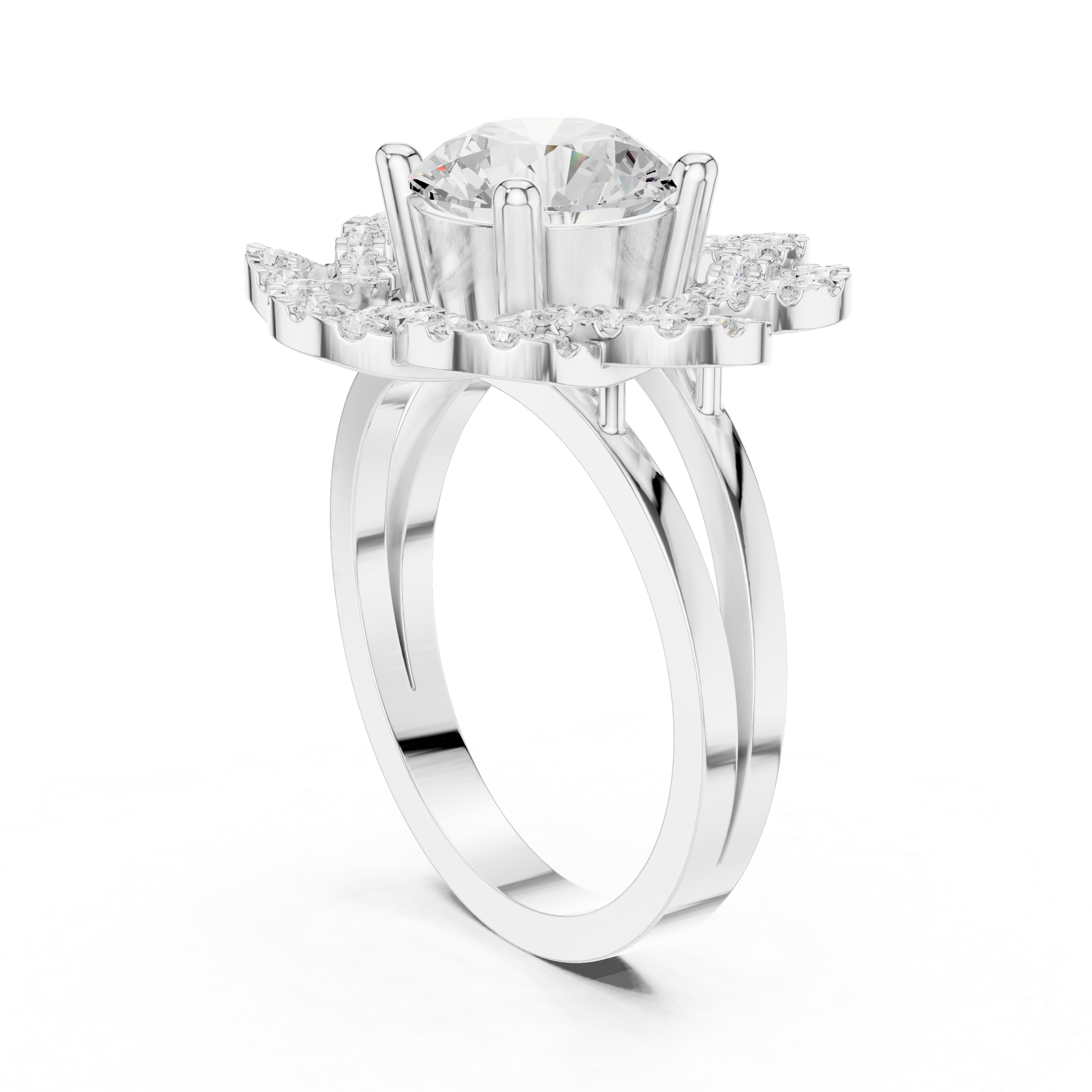 Floral Edge Lab Grown Diamond Ring