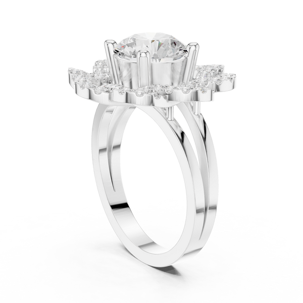Floral Edge Lab Grown Diamond Ring