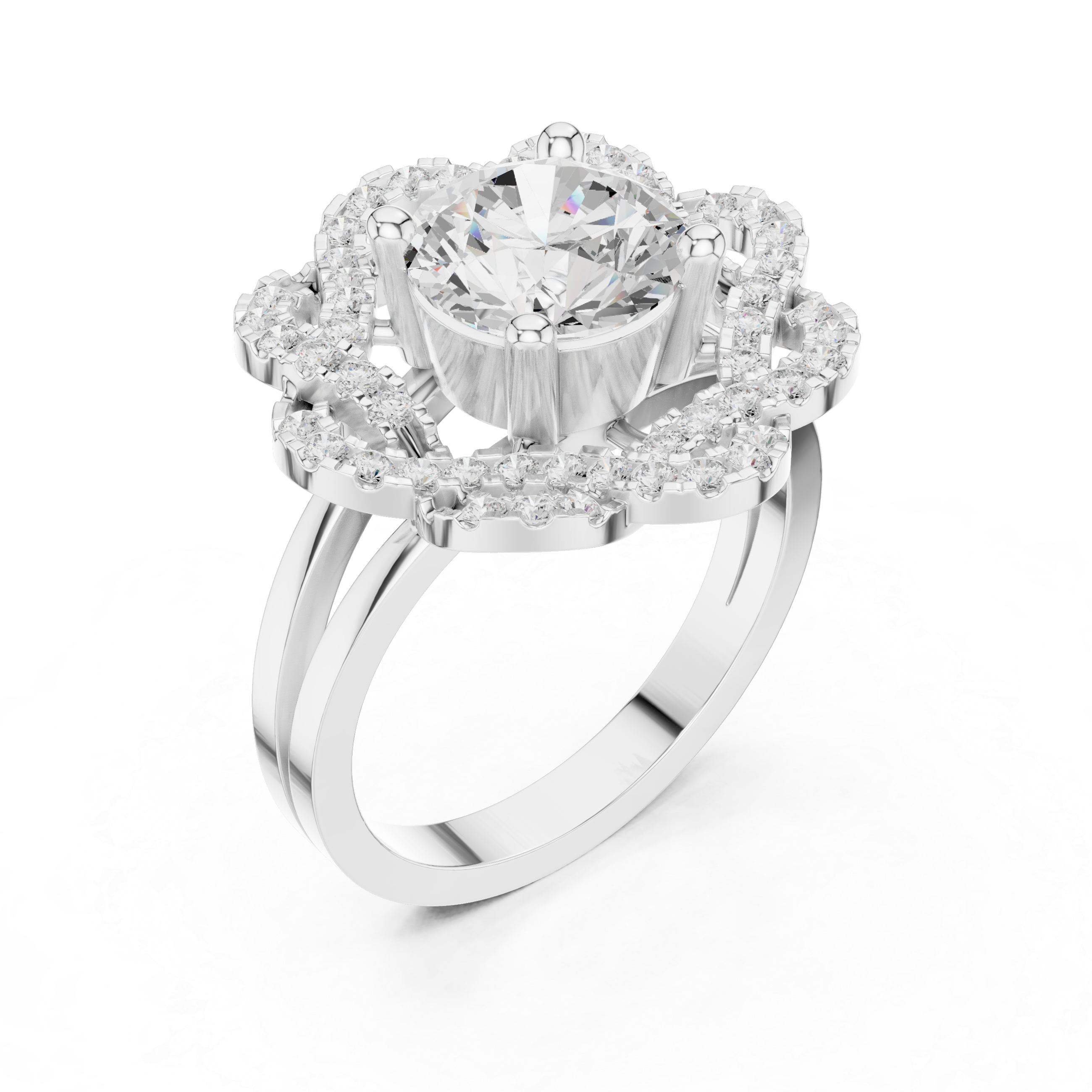 Floral Edge Lab Grown Diamond Ring