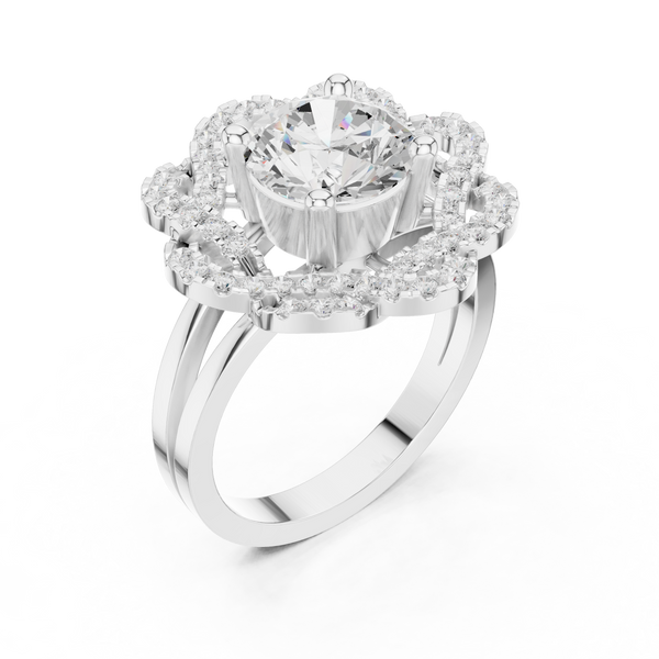 Floral Edge Lab Grown Diamond Ring